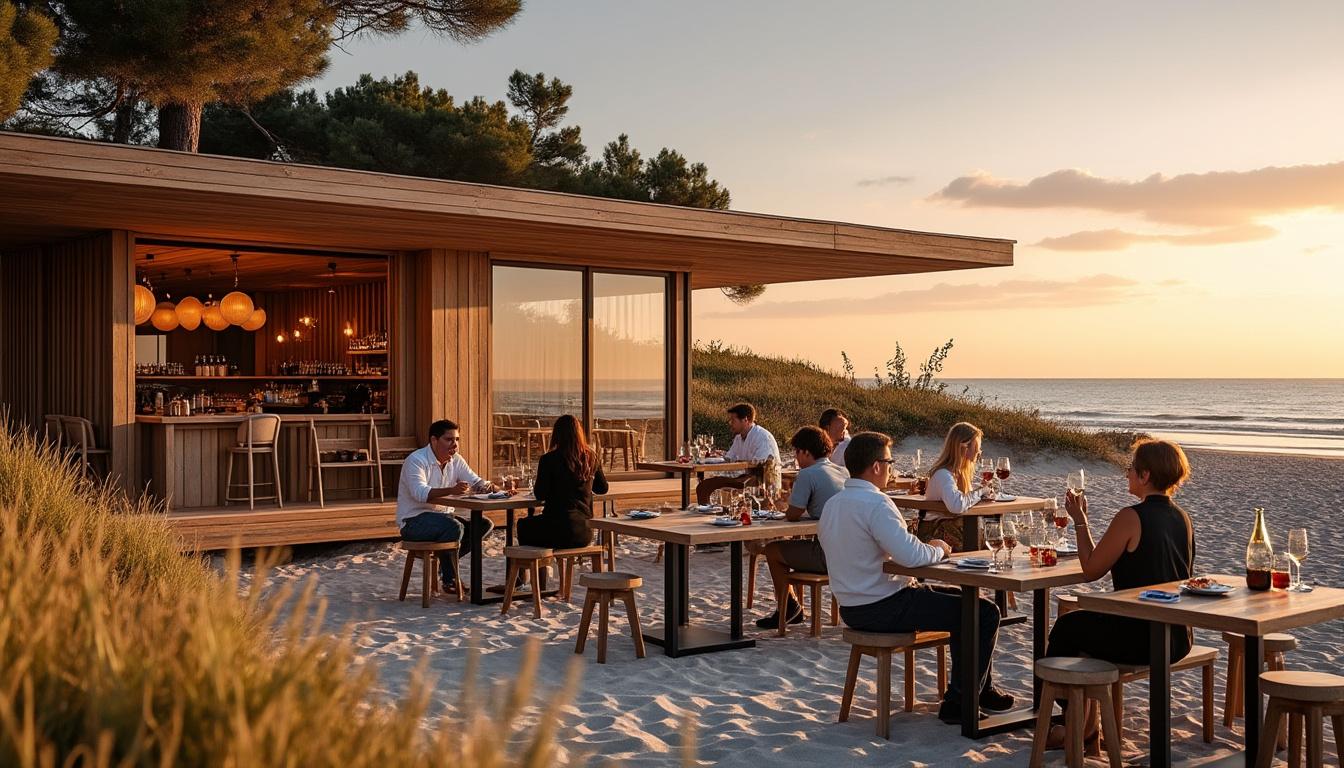 Un restaurant éphémère s'installe en front de mer à Pyla-sur-Mer, juste à côté du Cercle de voile 2 découvrez un restaurant éphémère unique installé en front de mer à pyla-sur-mer, à deux pas du cercle de voile : cuisine savoureuse, vue imprenable et ambiance conviviale au rendez-vous !