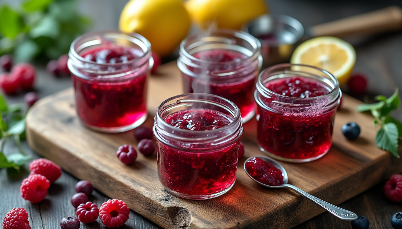 Confiture rapide fruits rouges : 4 recettes maison en 15 minutes chrono 3 dĂ©couvrez 4 recettes maison de confiture rapide aux fruits rouges prĂȘtes en seulement 15 minutes. rĂ©alisez facilement vos confitures maison avec des ingrĂ©dients simples et savourez des petits-dĂ©jeuners gourmands !