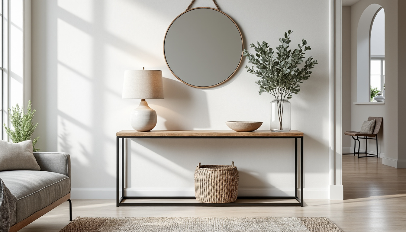 Console entrée salon moderne : Meubler l'accueil avec élégance 2 découvrez comment sublimer votre entrée avec une console moderne et élégante. idéale pour meubler l'accueil de votre salon, elle allie style contemporain et fonctionnalité pour un intérieur accueillant et tendance.