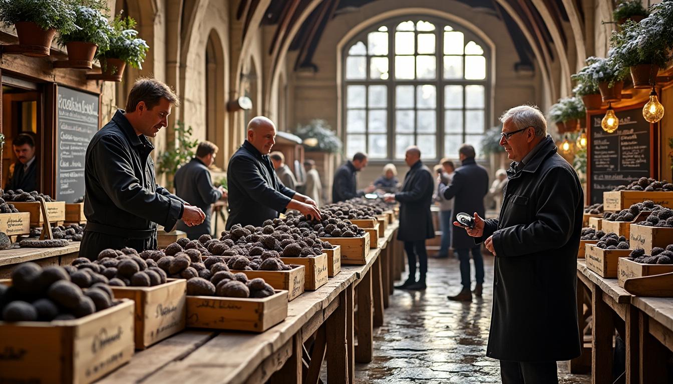 Marché aux truffes de Dordogne : découverte exceptionnelle d’une truffe géante de près de 800 g à Sainte-Alvère 2 découvrez le marché aux truffes de dordogne à sainte-alvère et l’incroyable trouvaille d’une truffe géante de près de 800 g. une expérience unique pour les amateurs de gastronomie !