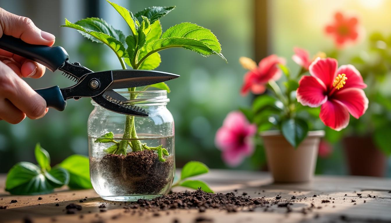 découvrez comment multiplier facilement vos hibiscus grâce à notre guide étape par étape pour un bouturage réussi. apprenez les techniques secrètes pour faire pousser de magnifiques hibiscus chez vous.