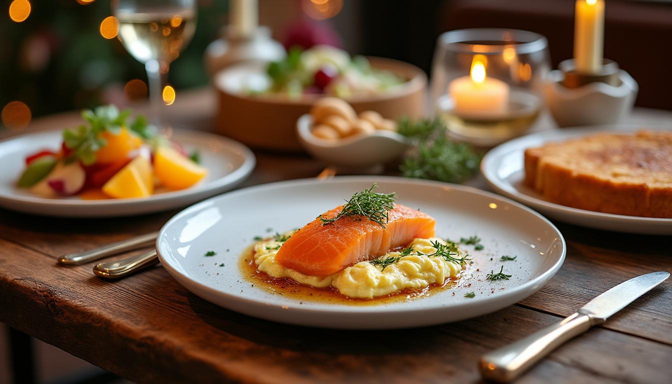 découvrez le festin gourmand imaginé par un chef périgourdin pour célébrer le réveillon de la saint-sylvestre en famille ou entre amis, avec un menu exquis pour 10 convives.