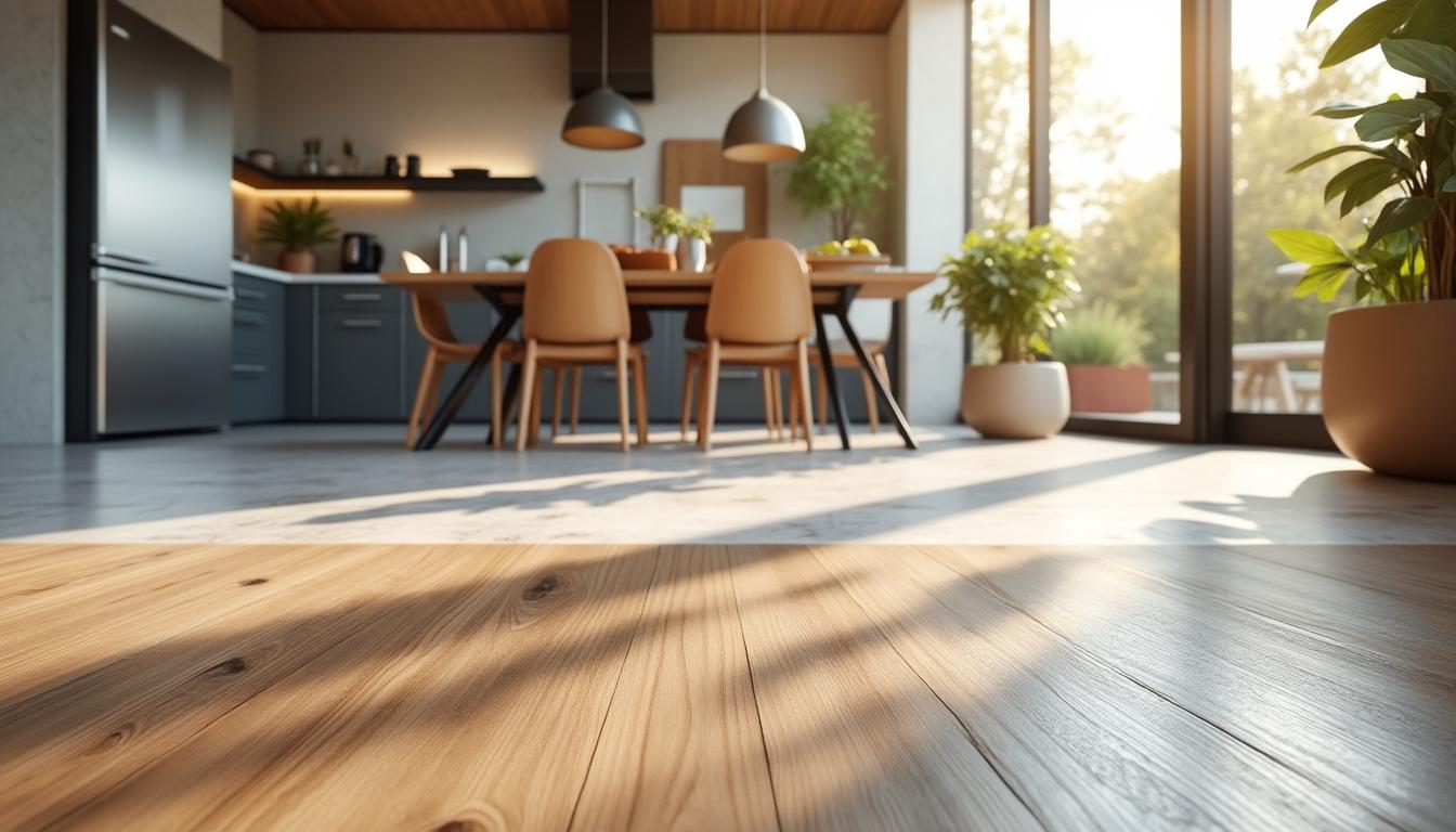 Revêtements de sol pour cuisine : choisissez entre carrelage, vinyle ou béton pour allier style et praticité 2 découvrez nos revêtements de sol pour cuisine : carrelage, vinyle ou béton, alliant style, durabilité et praticité pour une cuisine élégante et fonctionnelle.