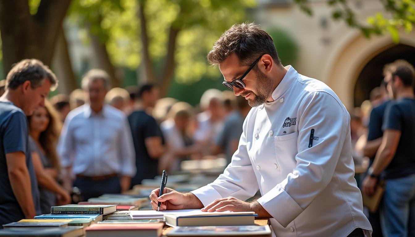DĂ©couvrez qui prendra la tĂȘte du prochain Festival du livre gourmand de PĂ©rigueux ! 2 dĂ©couvrez en avant-premiĂšre qui sera Ă la tĂȘte du prochain festival du livre gourmand de pĂ©rigueux et prĂ©parez-vous Ă une Ă©dition riche en saveurs et en dĂ©couvertes littĂ©raires.