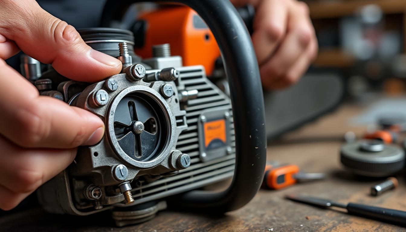 apprenez à régler facilement la vis h et l du carburateur de votre tronçonneuse pour retrouver toute sa puissance en quelques minutes.