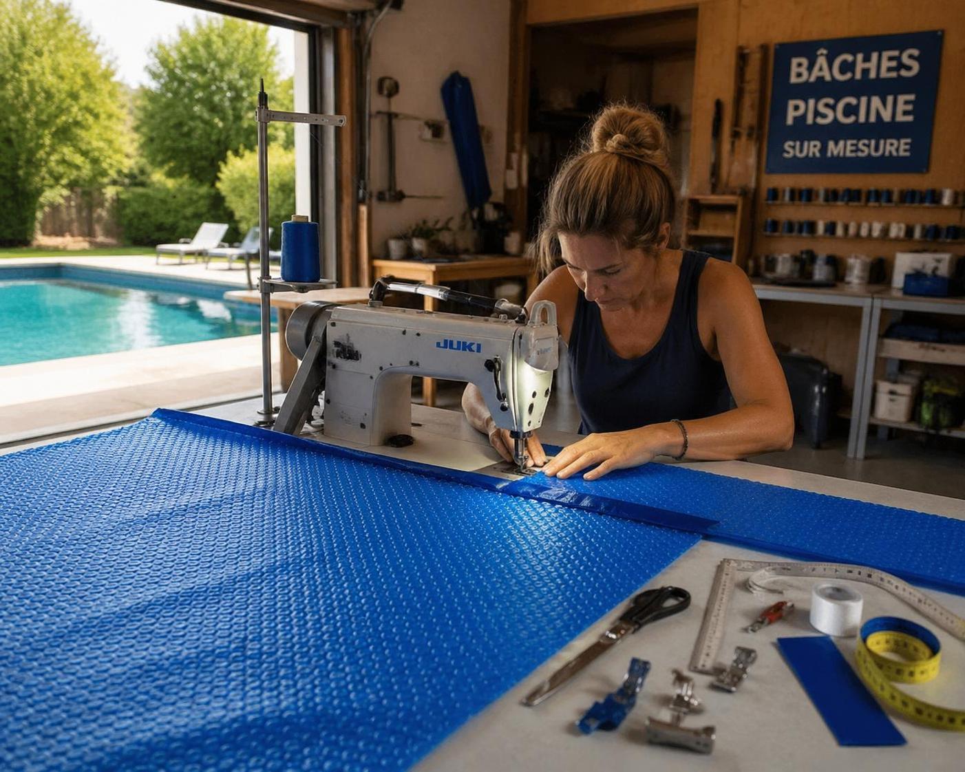 apprenez à coudre une bâche à bulle pour réparer votre piscine facilement et économiquement, sans avoir à tout remplacer.