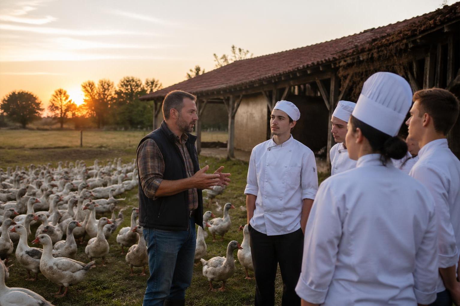 découvrez comment les futurs grands chefs des landes s'immergent dans le monde agricole et découvrent les secrets des canards label rouge pour sublimer leurs recettes.
