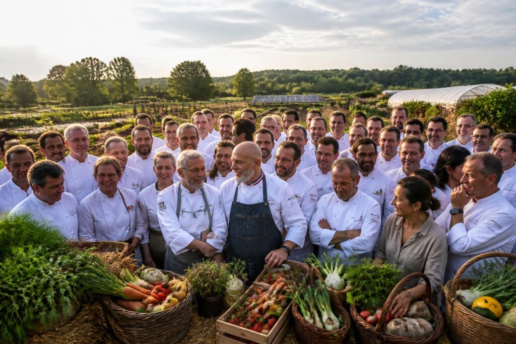 cinquante chefs étoilés, dont philippe etchebest, s'engagent dans une tribune pour défendre une agriculture durable et un modèle moins intensif, en faveur de l'environnement et de la qualité alimentaire.