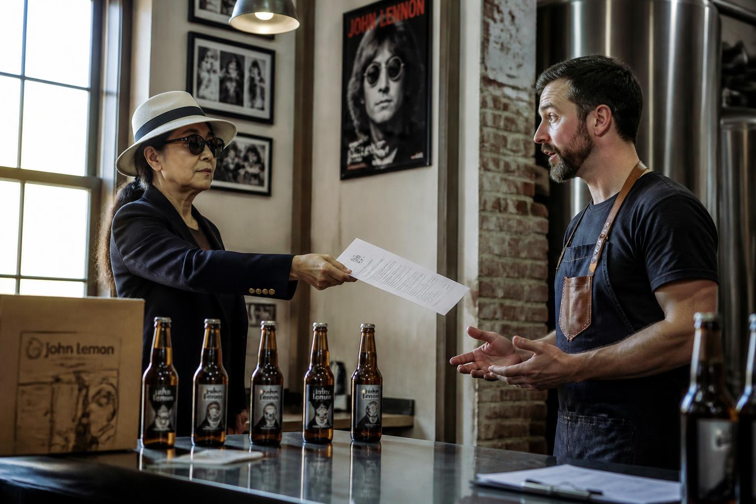 La bière « John Lemon » contrainte de changer de nom suite à la mise en demeure de Yoko Ono, veuve de John Lennon 26 la bière « john lemon » doit changer de nom après une mise en demeure de yoko ono, veuve de john lennon, pour éviter tout recours juridique.