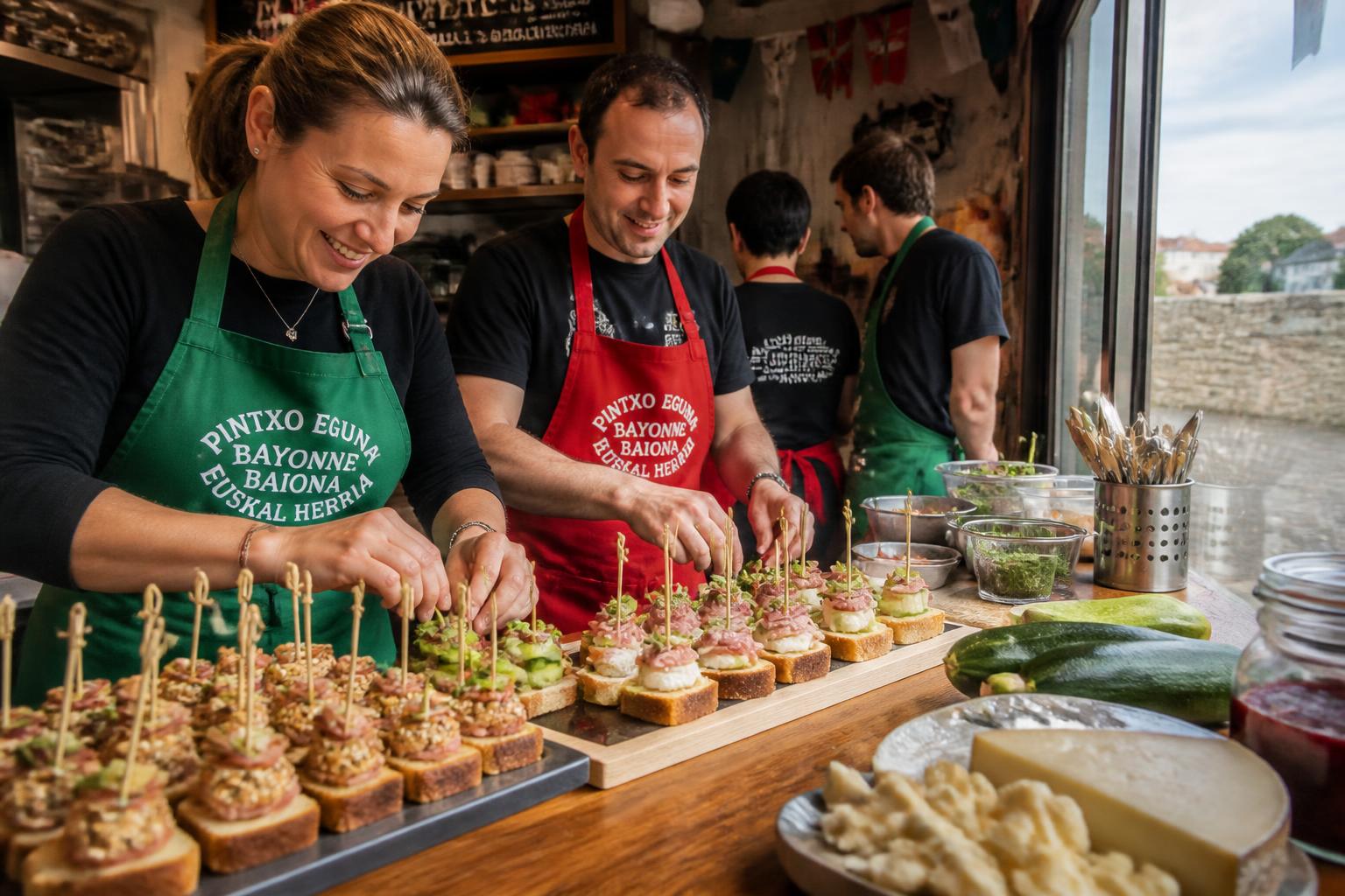 découvrez le pintxo eguna à bayonne, une immersion gourmande unique avec la peña cacao dans la cuisine d'exception du champion 2025. saveurs authentiques et créativité culinaire au rendez-vous.
