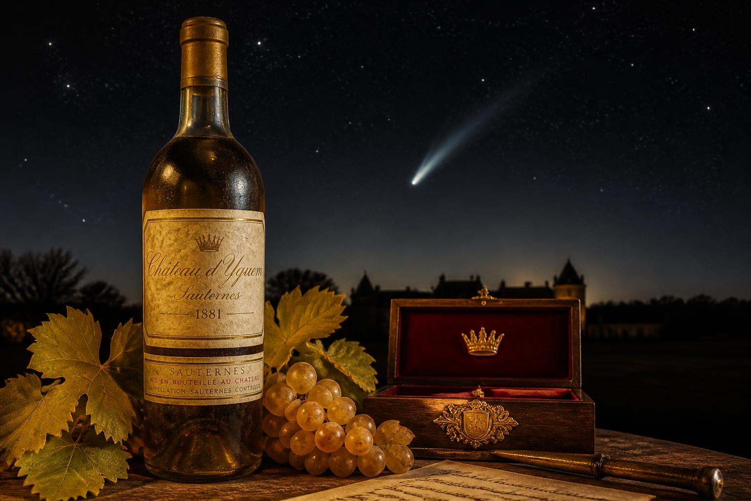 découvrez un trésor œnologique exceptionnel : un château d’yquem millésimé 1881, l'année de la comète, bientôt proposé aux enchères. un plaisir rare à savourer pour les amateurs de grands crus.