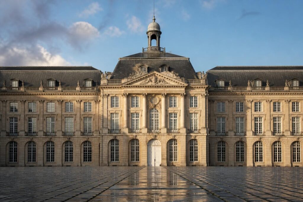 découvrez l'histoire fascinante du pavillon central de la place de la bourse à bordeaux à travers une série d'images captivantes.