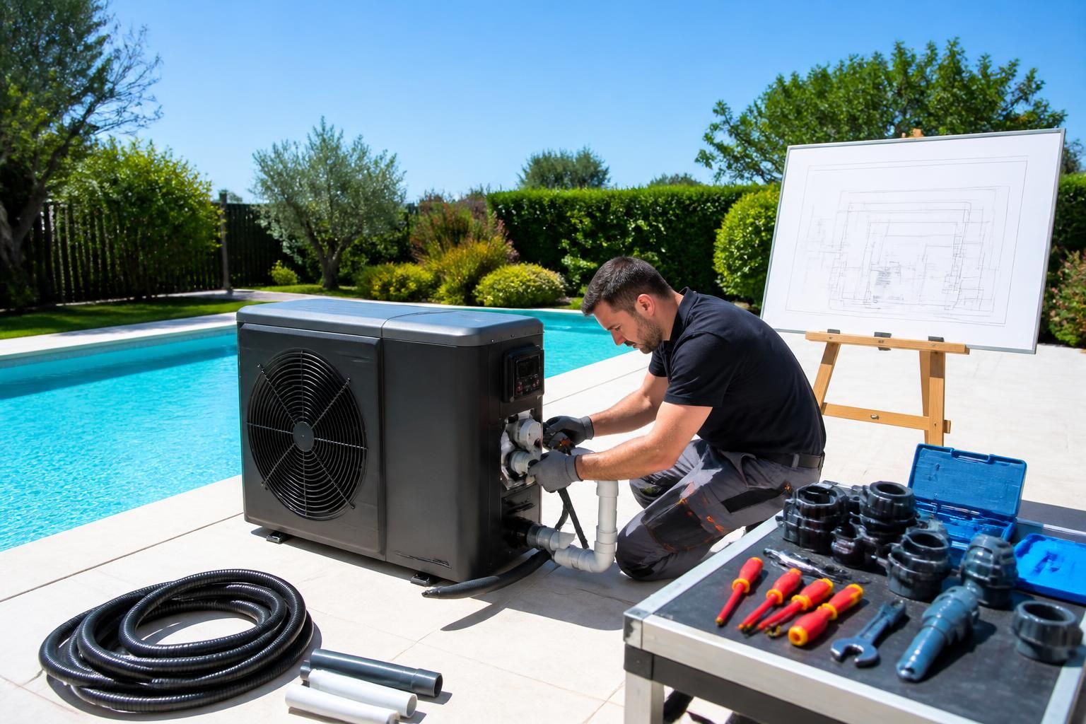 découvrez les étapes essentielles pour installer une pompe à chaleur dans votre piscine et profitez d'une eau tempérée tout au long de la saison.