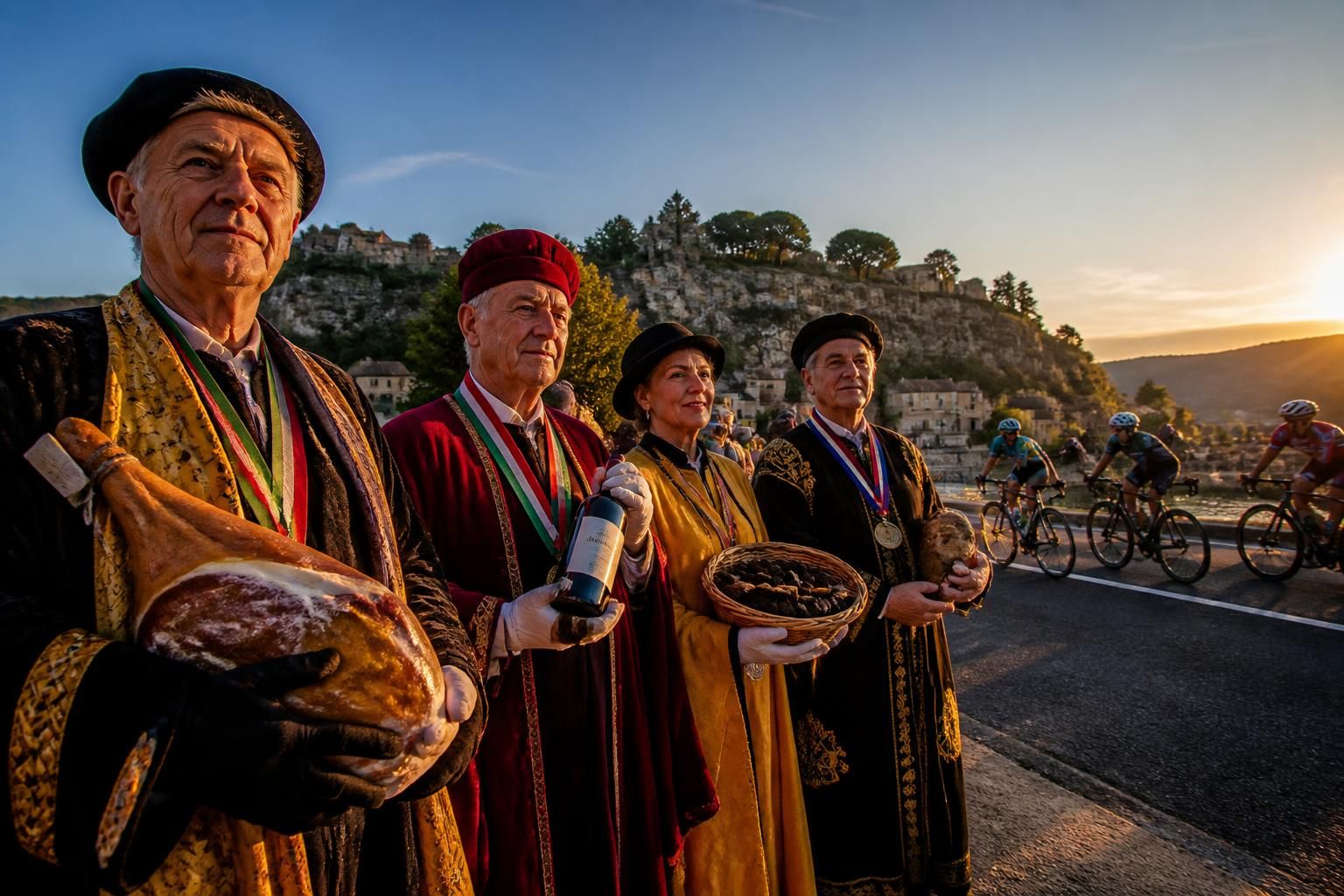 découvrez les confréries du périgord en dordogne mises à l'honneur lors du tour de france, entre traditions, gastronomie et culture locale.