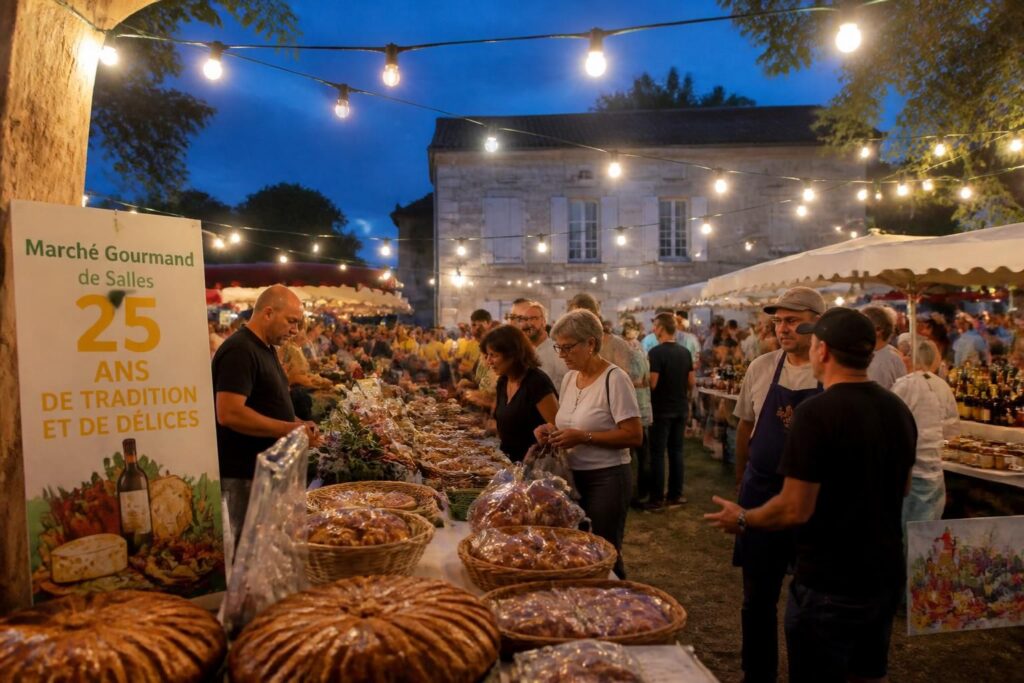 découvrez la célébration des 25 ans de délices à salles lors du marché gourmand du mercredi soir, un événement gourmand et convivial à ne pas manquer.