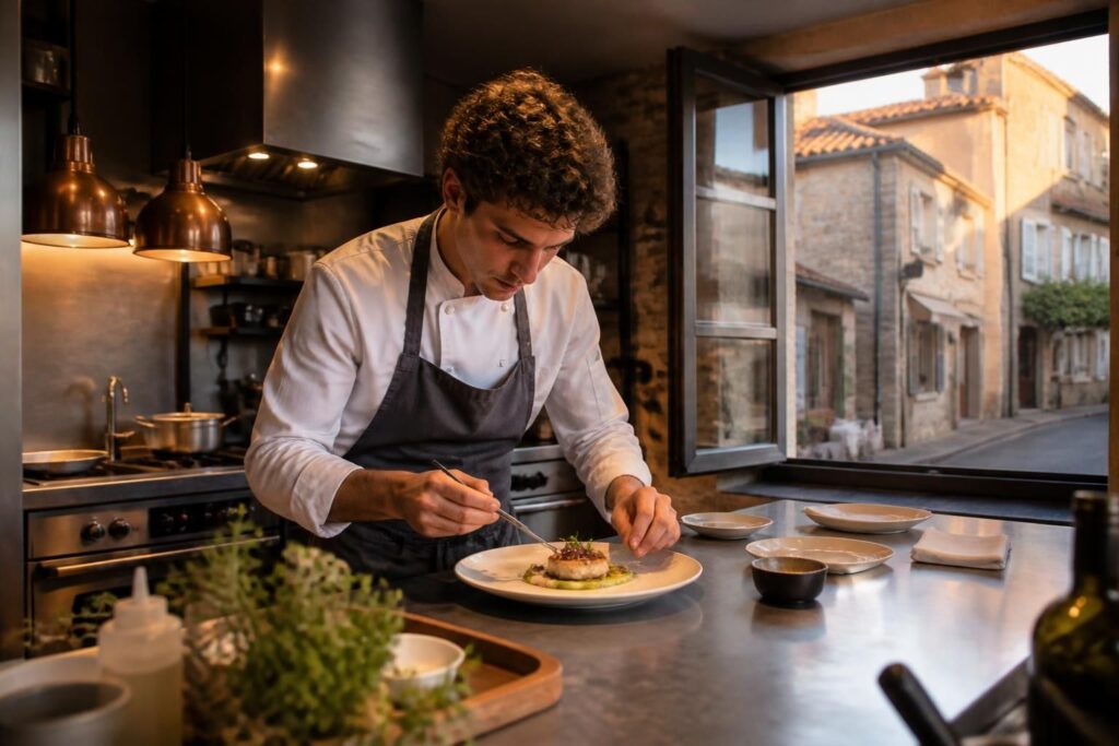 à 23 ans, le jeune chef d’un moment d’oney révolutionne saint-martin-d’oney avec une bistronomie raffinée, inspirée des plus grands restaurants, mêlant créativité et saveurs authentiques.