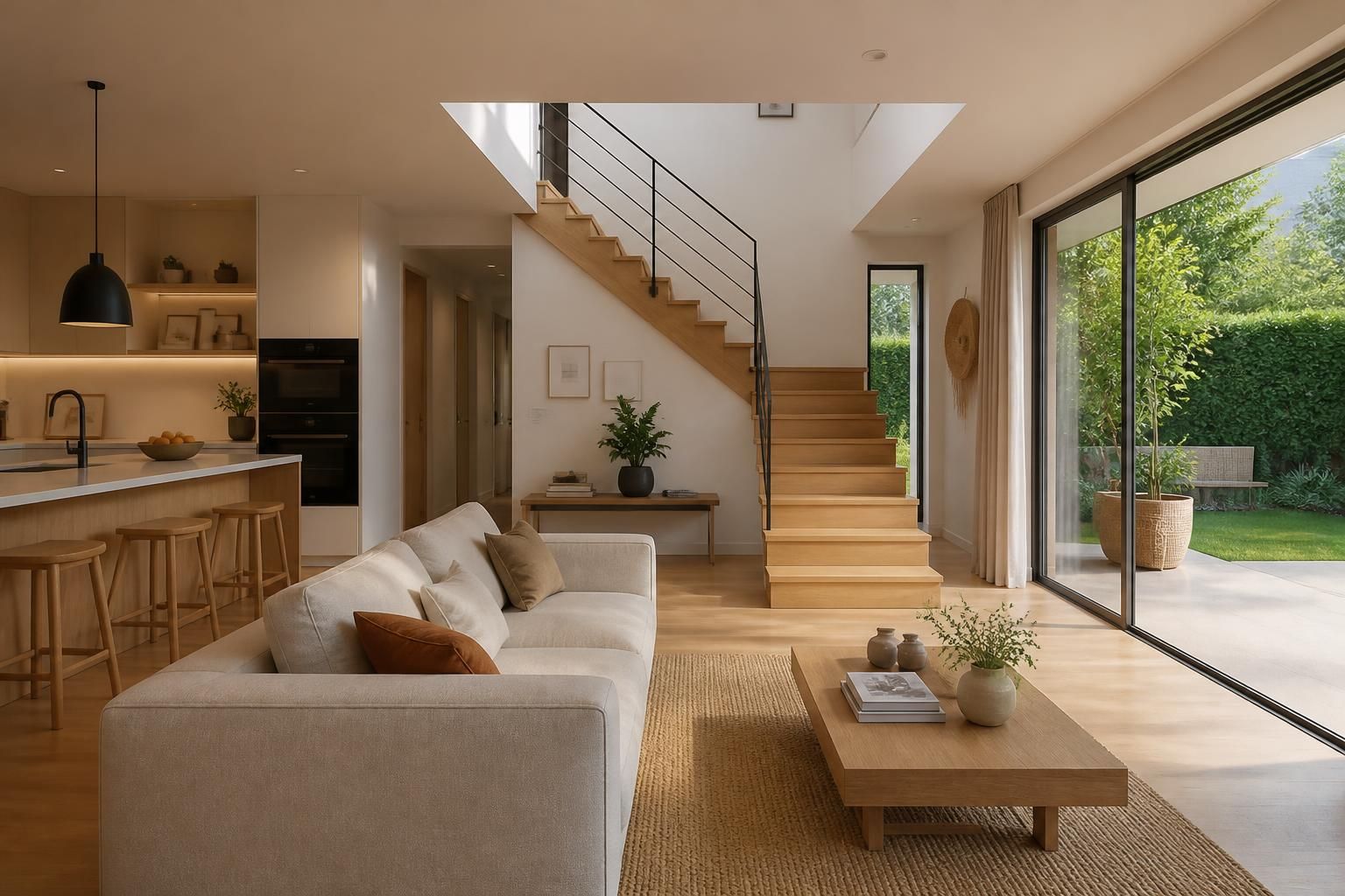 découvrez comment intégrer un escalier central dans votre salon de manière harmonieuse, tout en préservant un flux de circulation fluide et optimisé.