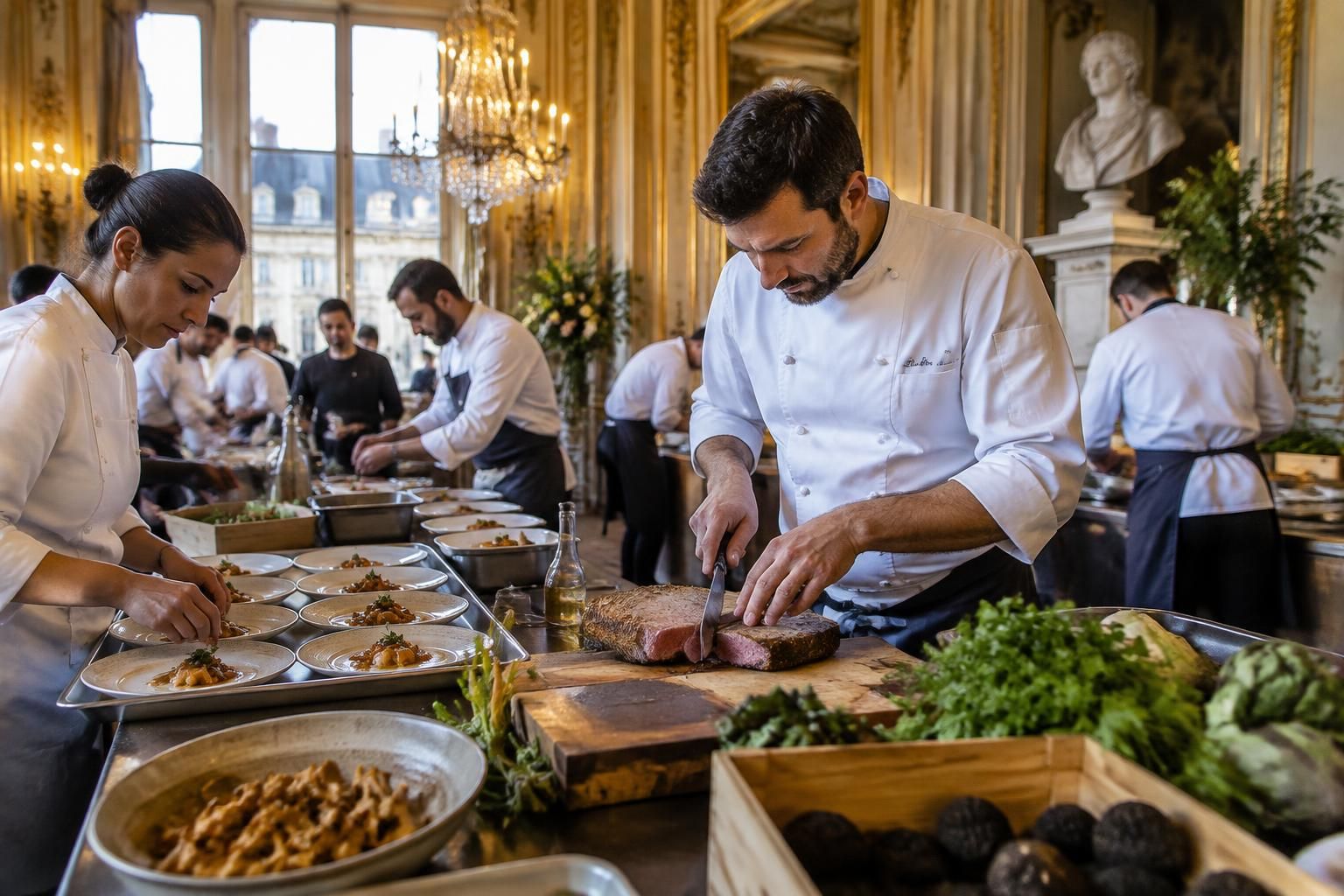 À Bordeaux, 14 chefs et sept étoiles Michelin se mobilisent autour d’un dîner solidaire au profit de la Banque alimentaire 2 à bordeaux, 14 chefs réunissant sept étoiles michelin organisent un dîner solidaire au profit de la banque alimentaire.