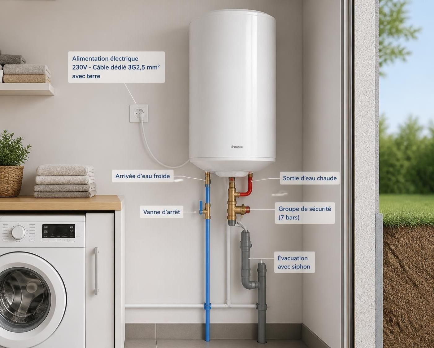 Guide illustré : schéma complet pour l'installation et les raccordements indispensables d'un chauffe-eau 2 découvrez notre guide illustré complet pour l'installation et les raccordements essentiels d'un chauffe-eau. suivez étape par étape les schémas détaillés pour garantir une mise en place réussie et sécurisée.