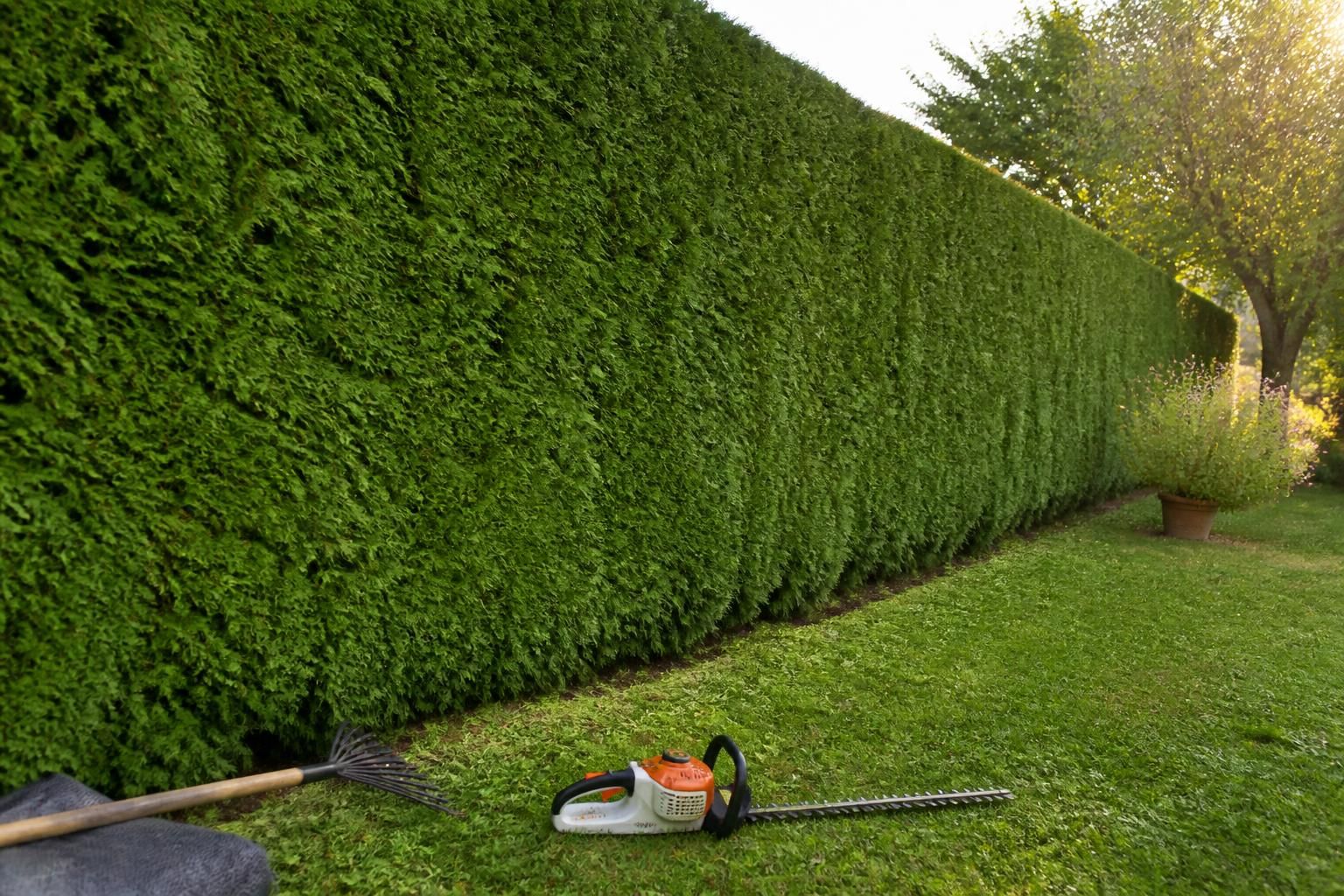 Haie de thuyas impeccable : les secrets pour tailler au bon moment sans laisser de trous 2 découvrez comment tailler votre haie de thuyas au bon moment pour obtenir un résultat impeccable sans laisser de trous, grùce à nos conseils pratiques et astuces de jardinage.