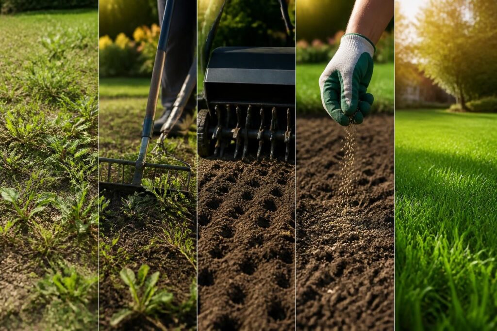 découvrez 5 étapes essentielles pour transformer une pelouse envahie par les mauvaises herbes en un gazon verdoyant et sain grâce à notre plan de reprise efficace.