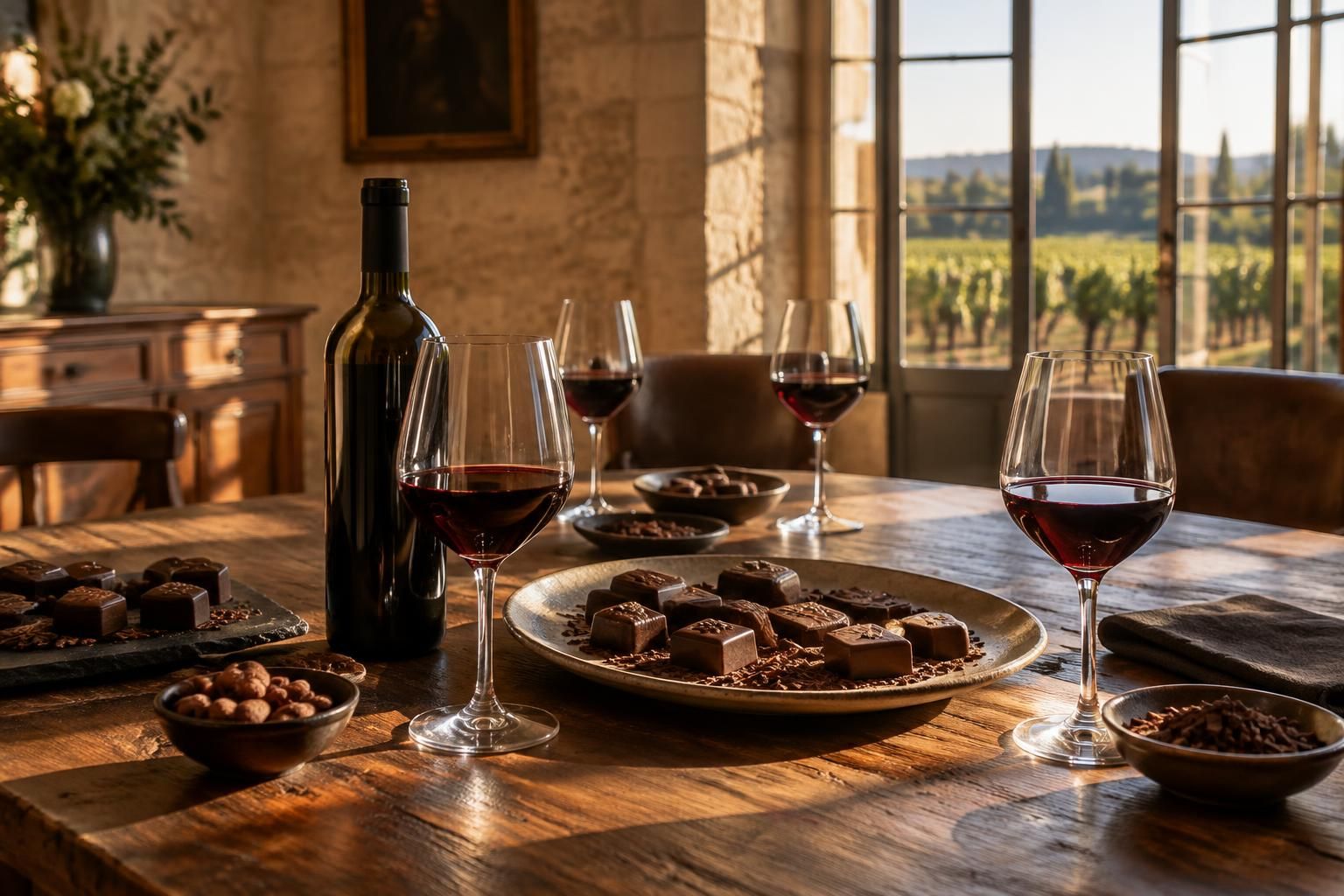 à queyrac, découvrez au château saint-hilaire une dégustation gourmande où vins et chocolats s’accordent pour éveiller les papilles.