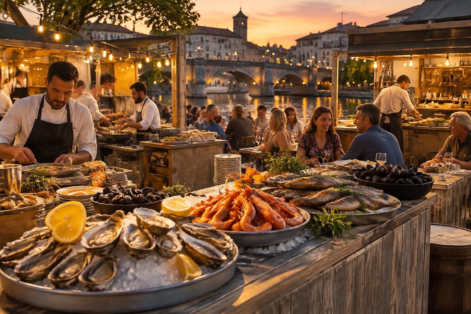 à villeneuve-sur-lot, trois restaurants mettent les saveurs marines à l’honneur lors d’une soirée festive et gourmande aux airs de marché.