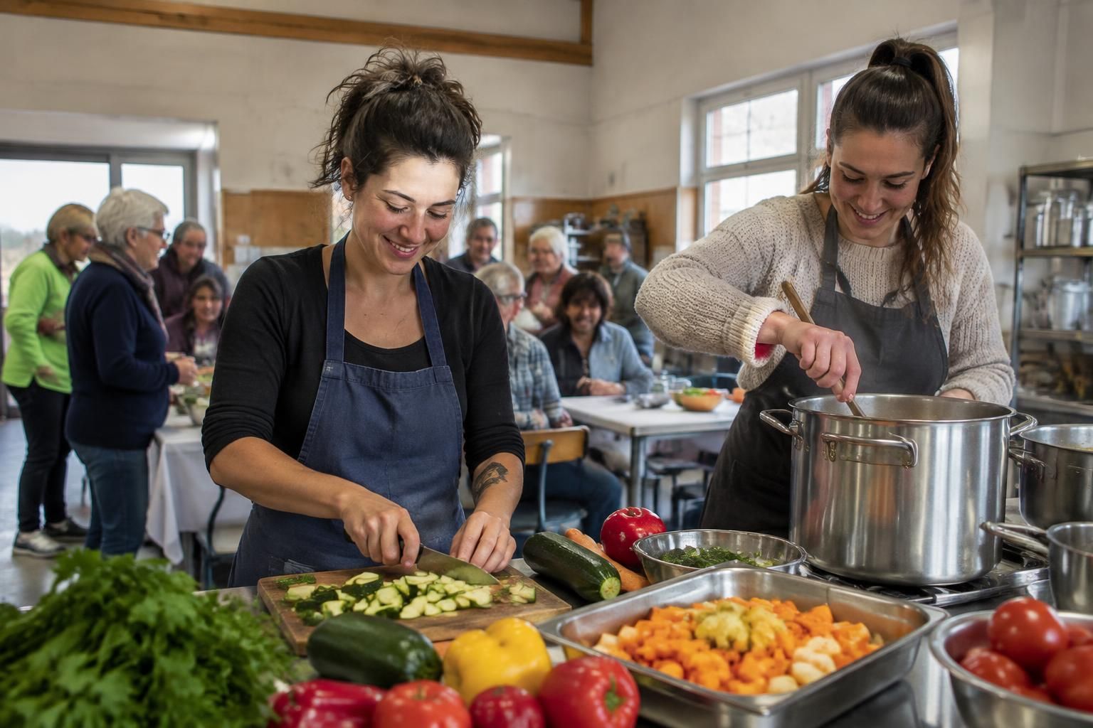 dans le cubzaguais, deux jeunes femmes de gironde mettent leur passion pour la cuisine au service d’actions solidaires et des habitants.